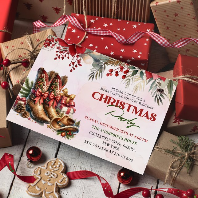 Invitación del partido Navidad Cowboy Boots en Occ (Subido por el creador)