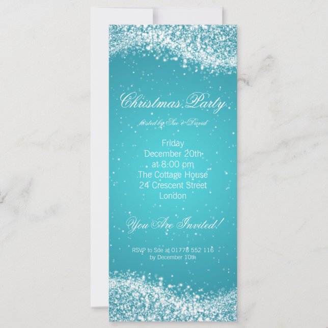 Invitación del partido navidad Elegante Esparkle A (Anverso)