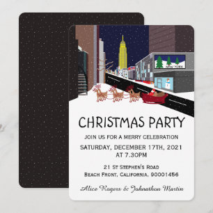 Invitación del Partido Navidad Santa In New York