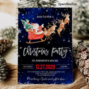 Invitación del partido navidad Winter Santa Reinde