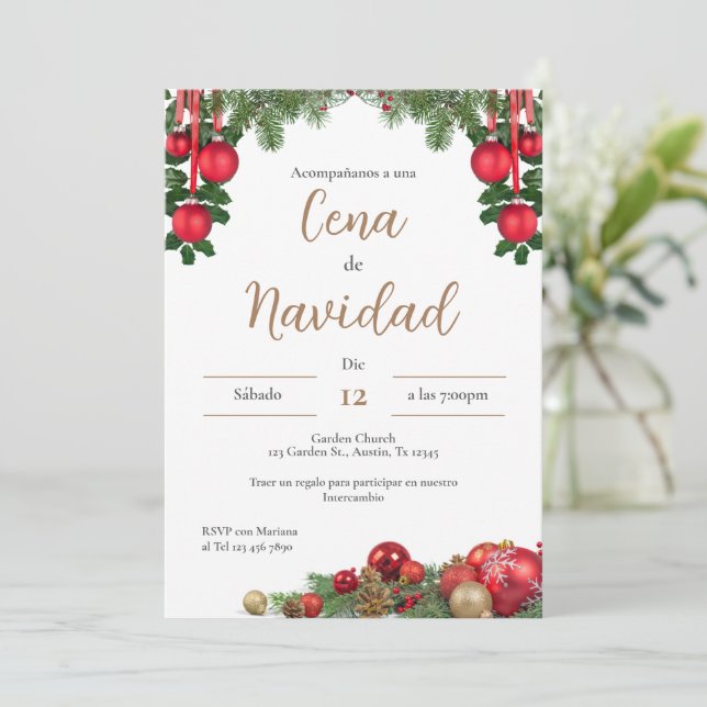 Invitación del partido navidades (Anverso de pie)