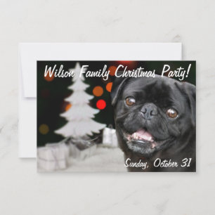 Invitación del partido Navidades Black Pug