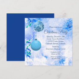 Invitación del partido Navidades Blue Elegant