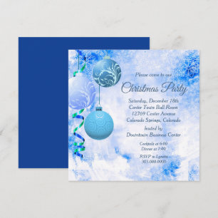 Invitación del partido Navidades Blue Elegant