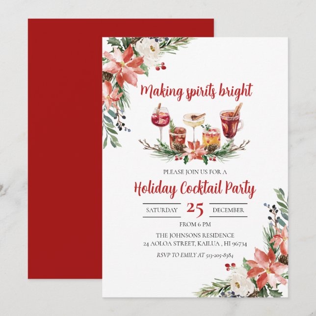 Invitación del partido Navidades Brillantes (Anverso / Reverso)