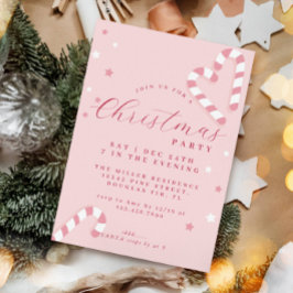 Invitación del partido Navidades Candy Cane Pink
