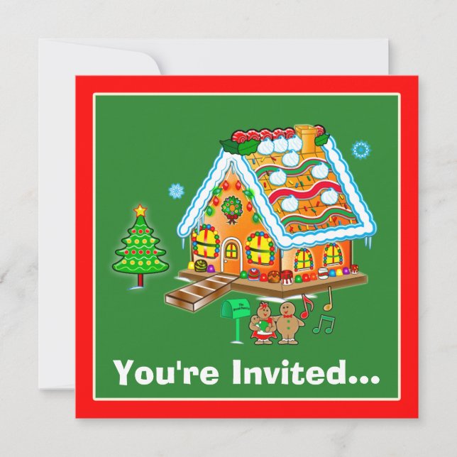 Invitación del partido Navidades: Casa de pan de j (Anverso)