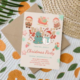Invitación del partido Navidades Cute Kawaii