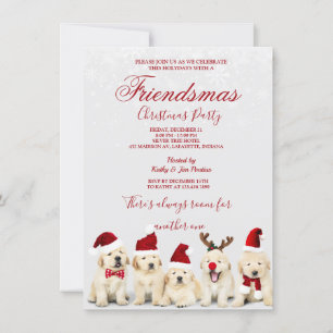 Invitación del partido Navidades de Golden Retriev