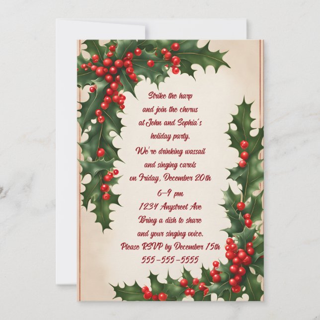 Invitación del partido Navidades de Holly Corners (Anverso)