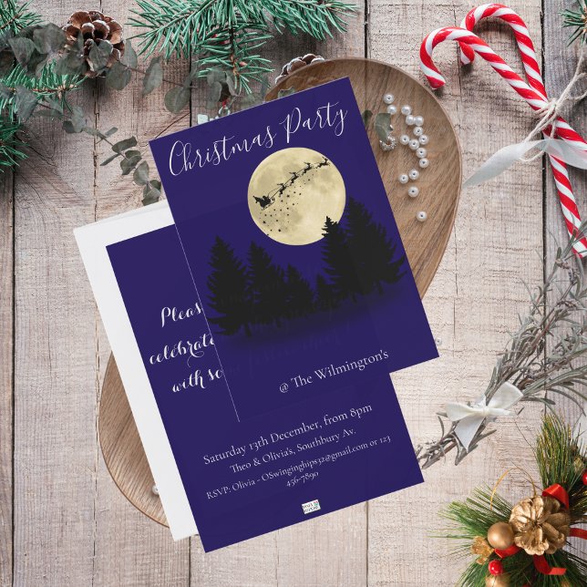 Invitación del partido Navidades de la observación (Santa Sighting Christmas Party Invitation)