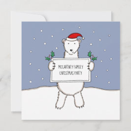 Invitación del partido Navidades de oso polar pers