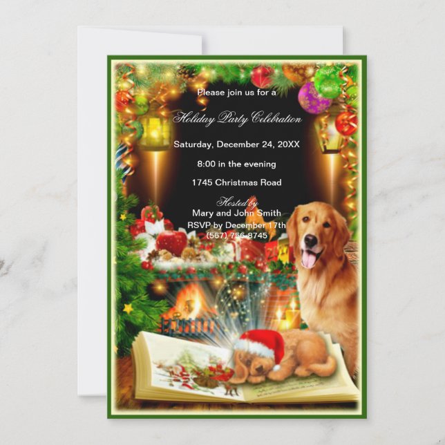 Invitación del partido Navidades de perro de Santa (Anverso)