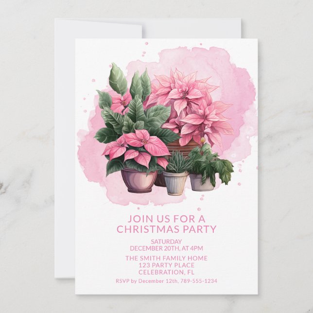 Invitación del partido Navidades de Poinsettia Ros (Anverso)