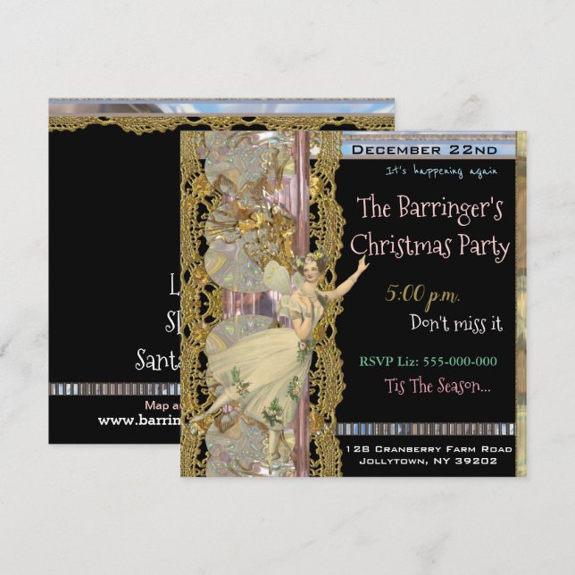 Invitación del partido Navidades de recordatorio d (Anverso / Reverso)