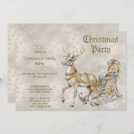Invitación del partido Navidades de Reindeer Sleig