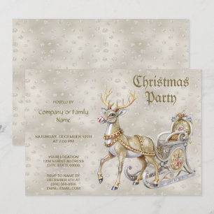 Invitación del partido Navidades de Reindeer Sleig