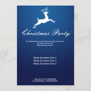 Invitación del partido Navidades de renos azules