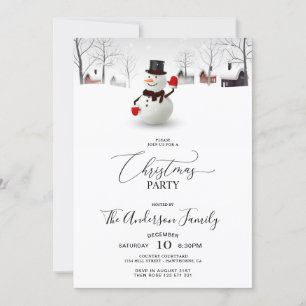 Invitación del partido Navidades de Snowman