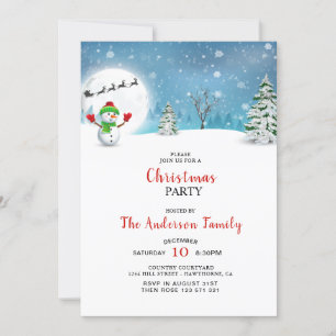 Invitación del partido Navidades de Snowman