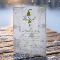 Invitación del partido Navidades de Snowman, culto