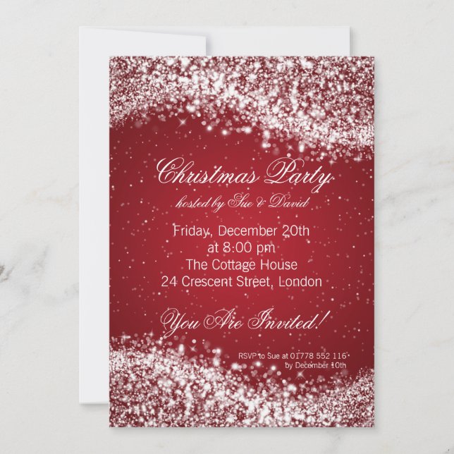 Invitación del partido Navidades Elegante Esparkle (Anverso)