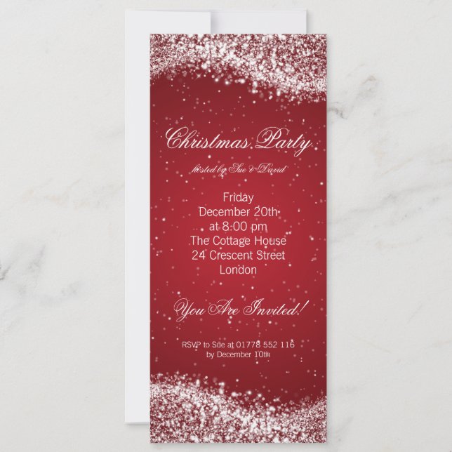 Invitación del partido Navidades Elegante Esparkle (Anverso)