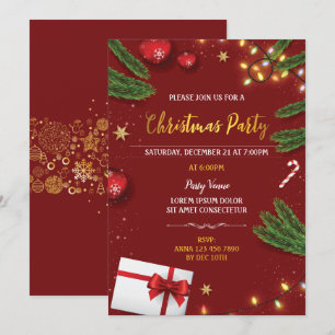 Invitación del partido Navidades elegantes