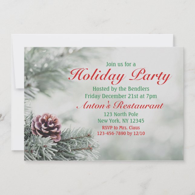 Invitación del partido Navidades Evergreen (Anverso)