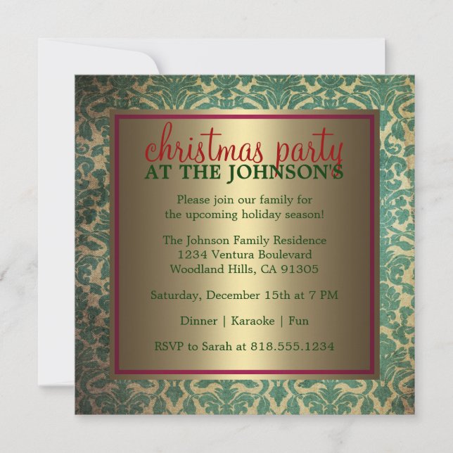 Invitación del partido Navidades familiares (Anverso)