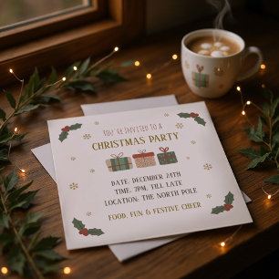 Invitación del partido Navidades festivos personal