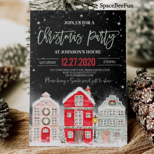 Invitación del partido navidades fiesta Navidades  (Christmas party invitation Winter Adult Company Office Christmas party invite Holiday party)