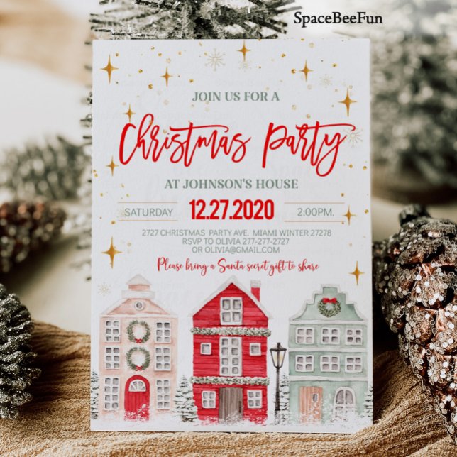 Invitación del partido navidades fiesta Navidades  (Christmas party invitation Winter Adult Company Office Christmas party invite Holiday party Editable)