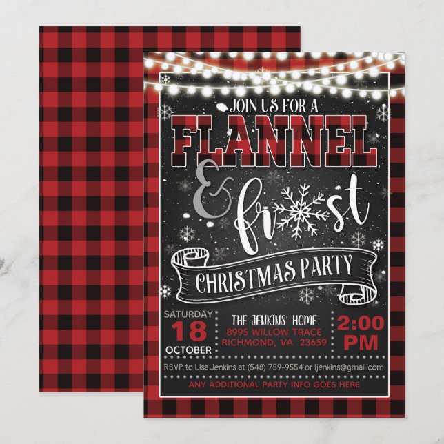Invitación del partido Navidades Flandes y Escarch (Anverso / Reverso)
