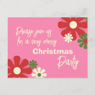 Invitación del partido Navidades florales de color