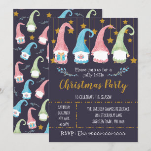 Invitación del partido Navidades Gnomes Sueco