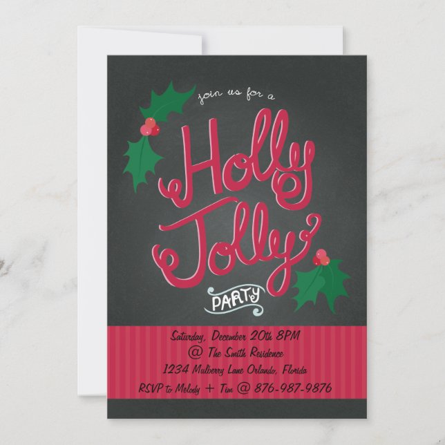 Invitación del partido Navidades Holly Jolly (Anverso)