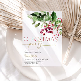 Invitación del partido Navidades Holly y Berries