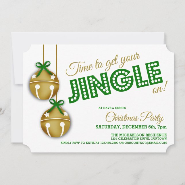 Invitación del partido Navidades Jingle Bells (Anverso)