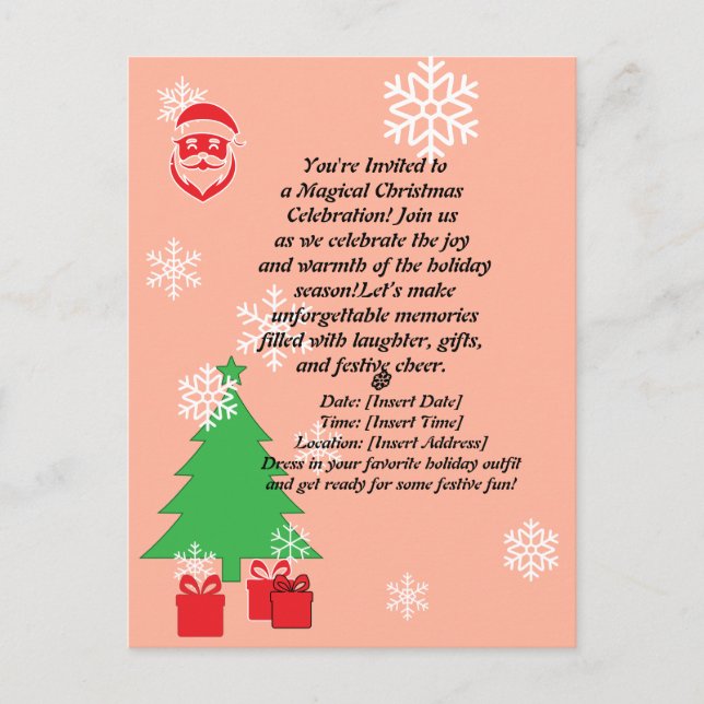 Invitación del partido Navidades mágicos | Elegant (Anverso)