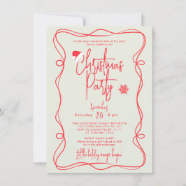 Invitación del partido Navidades manuscritos verde