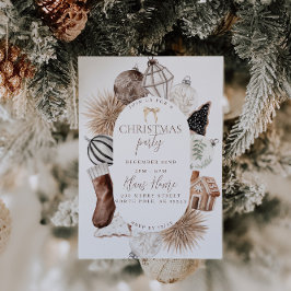Invitación del partido Navidades neutrales Boho Br