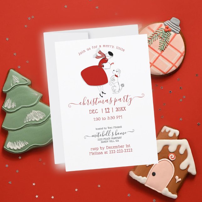 Invitación del partido Navidades retro (Fun Retro Christmas Party)