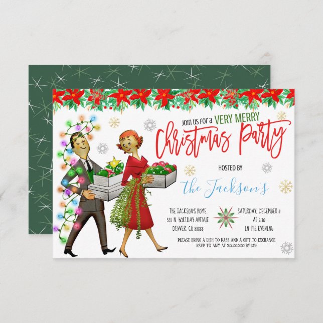 Invitación del partido Navidades retro (Anverso / Reverso)