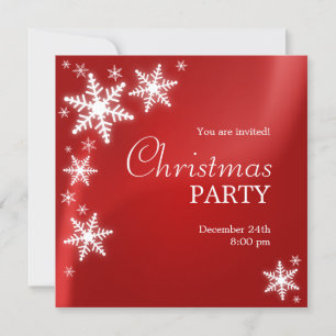 Invitación del Partido Navidades Rojos con copos d