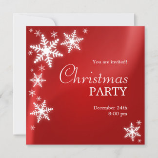 Invitación del Partido Navidades Rojos con copos d