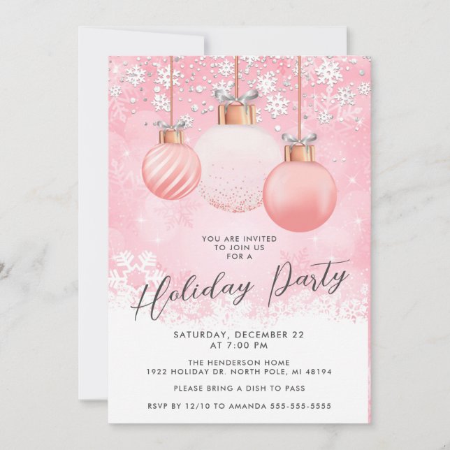 Invitación del partido Navidades rosados (Anverso)