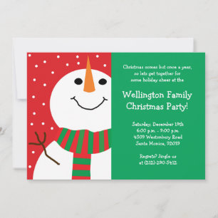 Invitación del partido Navidades Snowman