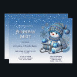 Invitación del partido Navidades Snowman<br><div class="desc">Hermosa fiesta de Navidades de Snowman deslizándose</div>
