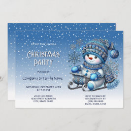 Invitación del partido Navidades Snowman